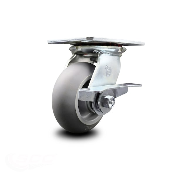 5 Inch Heavy Duty Thermoplastic Rubber Caster with Ball Bearing and Brake SCC